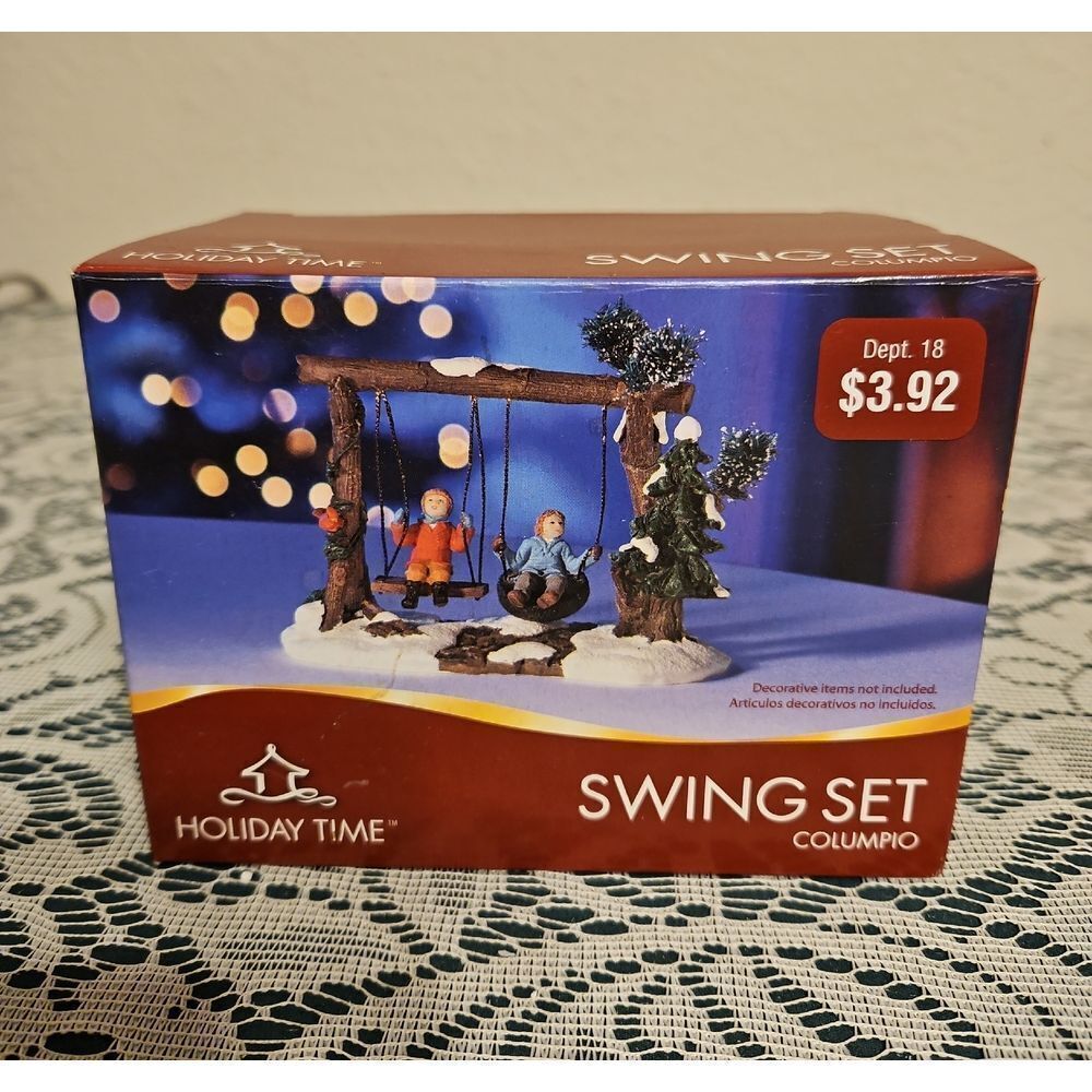 Dept. 18 Holiday Time Festive "Swing Set" Village Accessory
